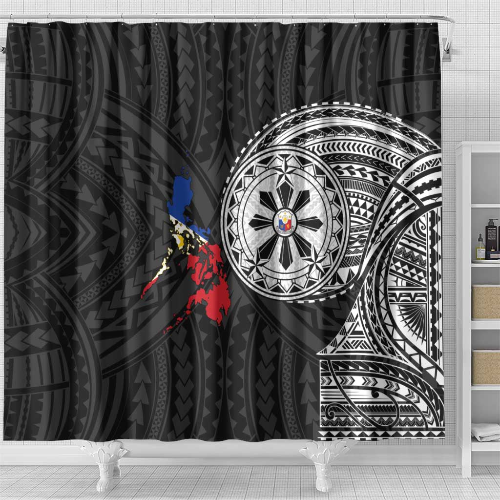 Philippines Strong Shower Curtain Filipino Map Polynesian Tattoo - Polynesian Pride