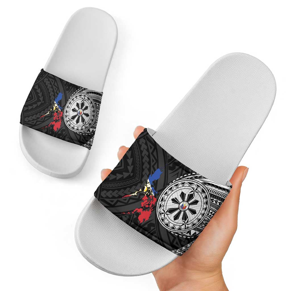 Philippines Strong Slide Sandals Filipino Map Polynesian Tattoo - Polynesian Pride