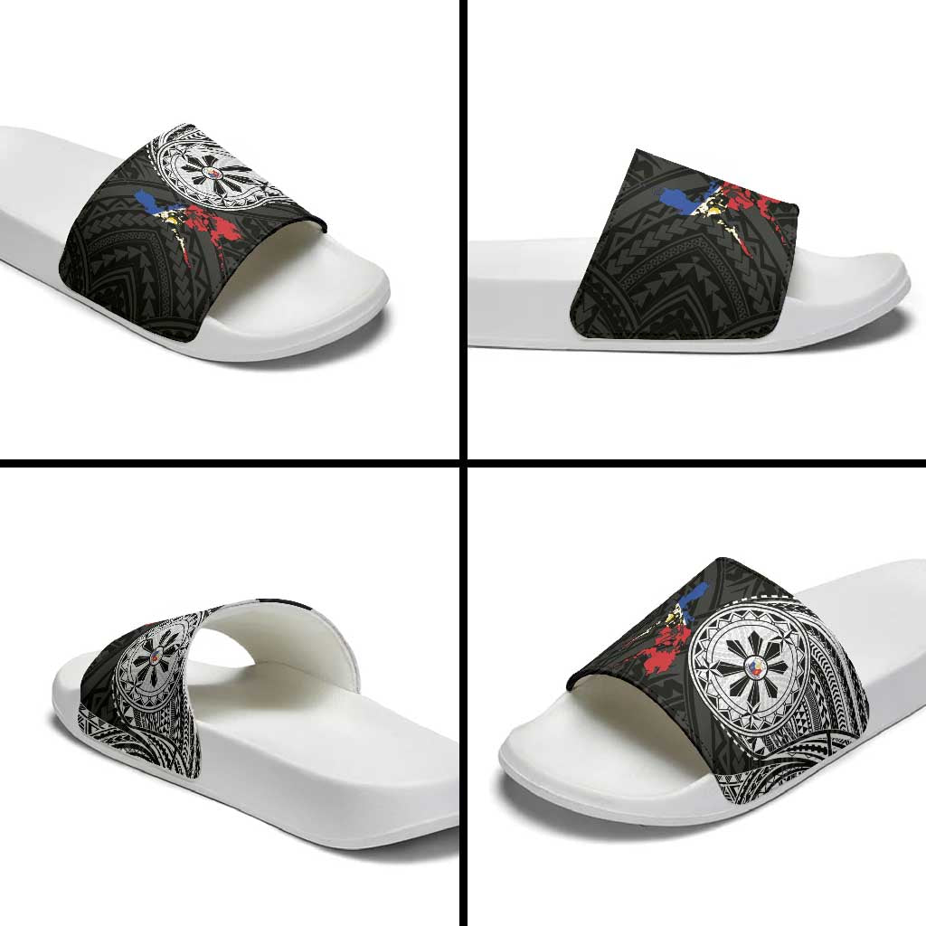 Philippines Strong Slide Sandals Filipino Map Polynesian Tattoo - Polynesian Pride