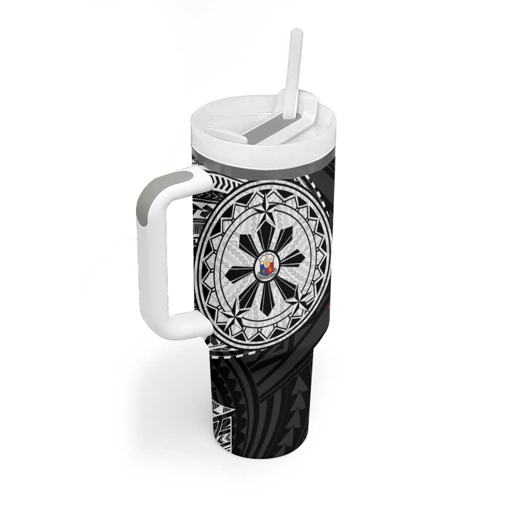 Philippines Strong Tumbler With Handle Filipino Map Polynesian Tattoo - Polynesian Pride