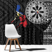Philippines Strong Window Curtain Filipino Map Polynesian Tattoo - Polynesian Pride