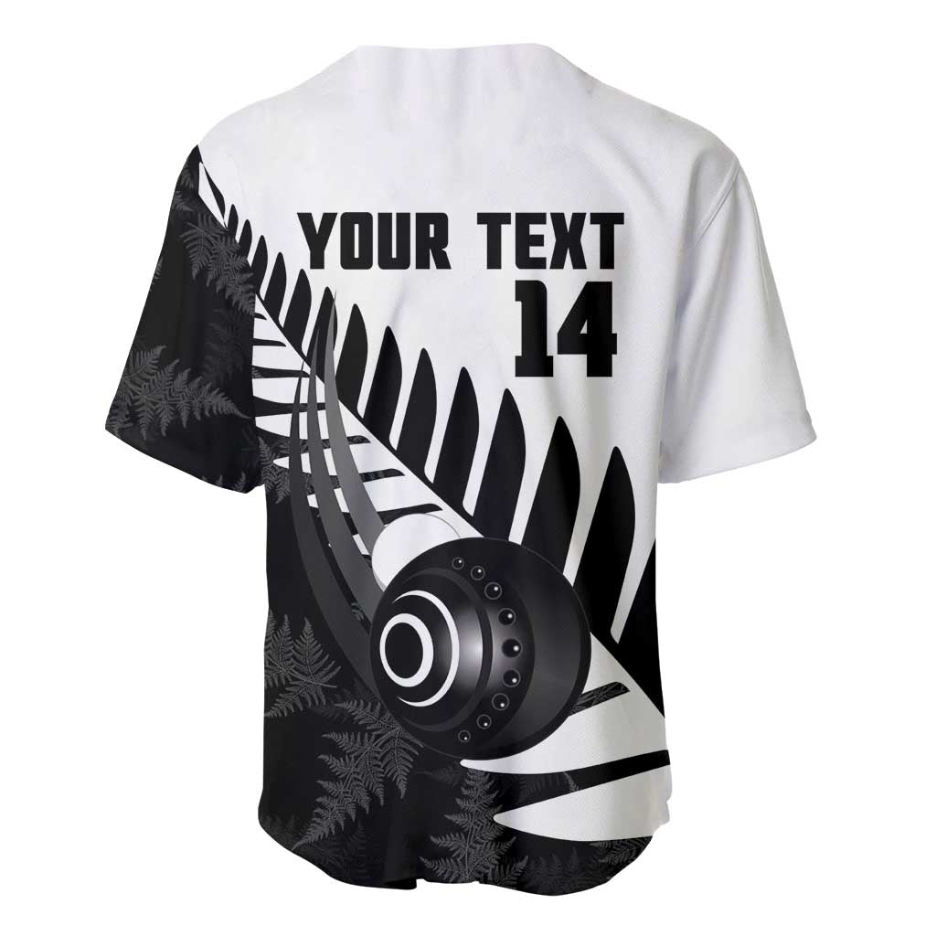 New Zealand Lawn Bowls Custom Baseball Jersey Aotearoa Silver Fern - Polynesian Pride