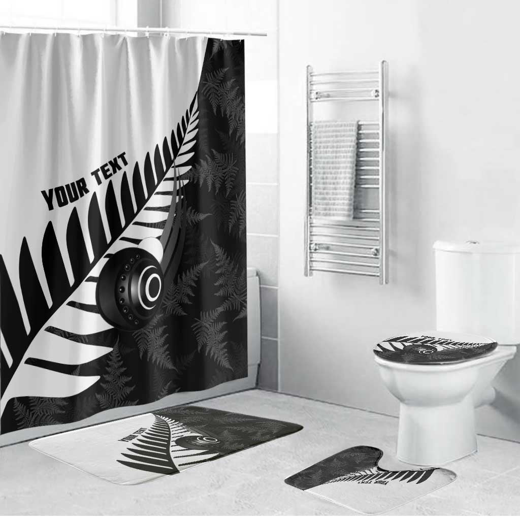 New Zealand Lawn Bowls Custom Bathroom Set Aotearoa Silver Fern - Polynesian Pride