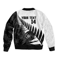New Zealand Lawn Bowls Custom Bomber Jacket Aotearoa Silver Fern - Polynesian Pride