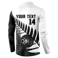 New Zealand Lawn Bowls Custom Button Sweatshirt Aotearoa Silver Fern - Polynesian Pride