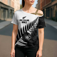 New Zealand Lawn Bowls Custom Cross Shoulder Shirt Aotearoa Silver Fern - Polynesian Pride