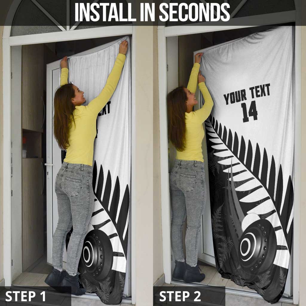 New Zealand Lawn Bowls Custom Door Cover Aotearoa Silver Fern - Polynesian Pride