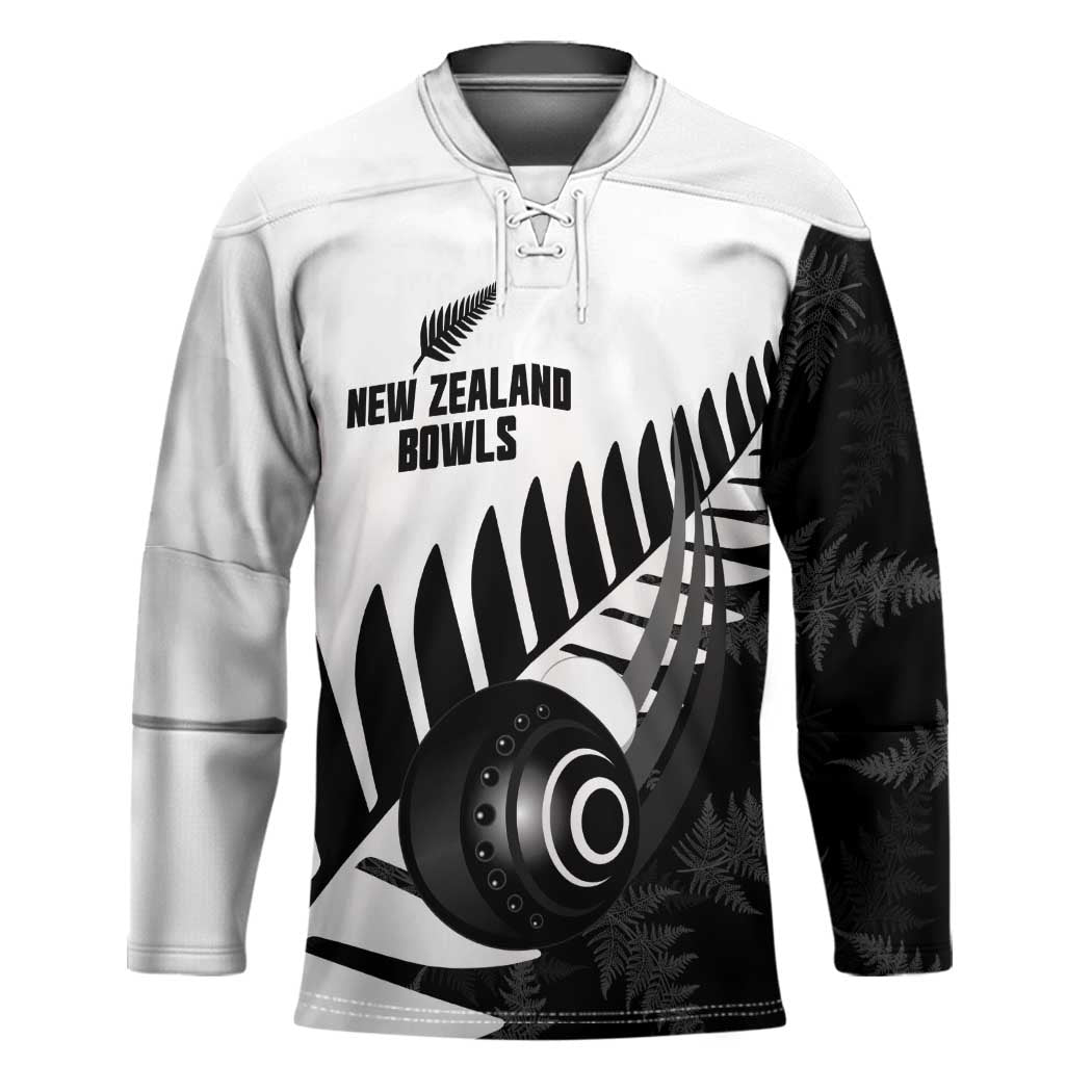 New Zealand Lawn Bowls Custom Hockey Jersey Aotearoa Silver Fern - Polynesian Pride