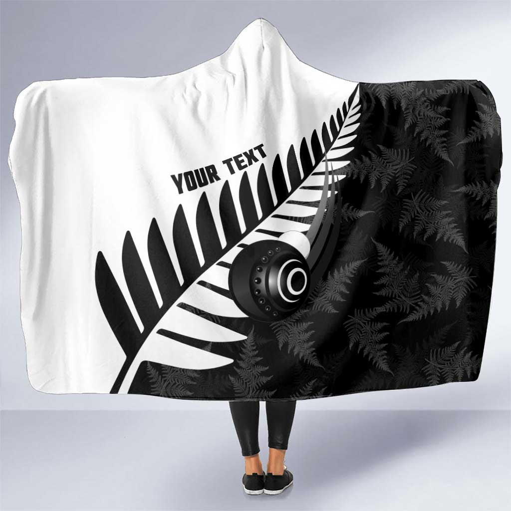 New Zealand Lawn Bowls Custom Hooded Blanket Aotearoa Silver Fern - Polynesian Pride