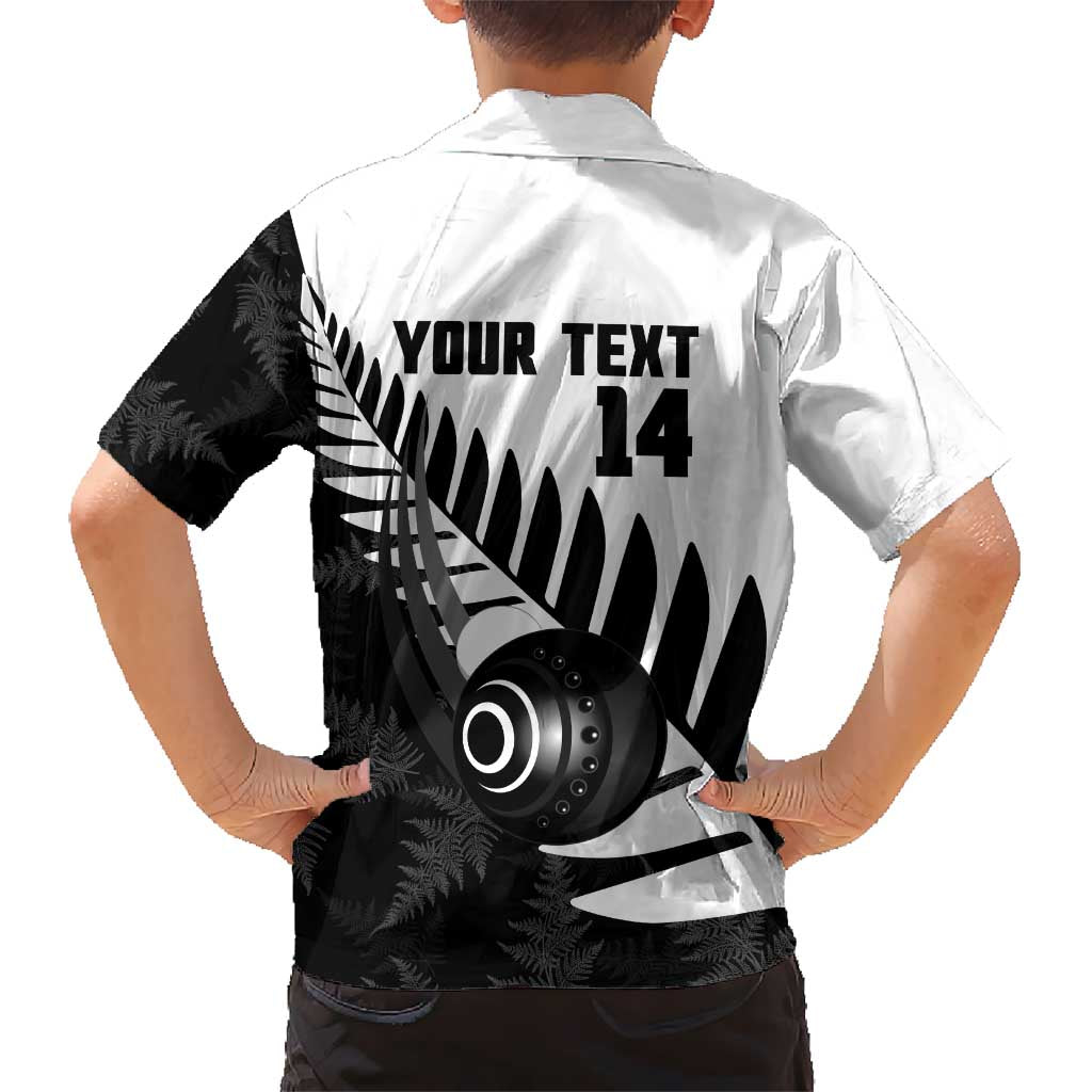 New Zealand Lawn Bowls Custom Kid Hawaiian Shirt Aotearoa Silver Fern - Polynesian Pride