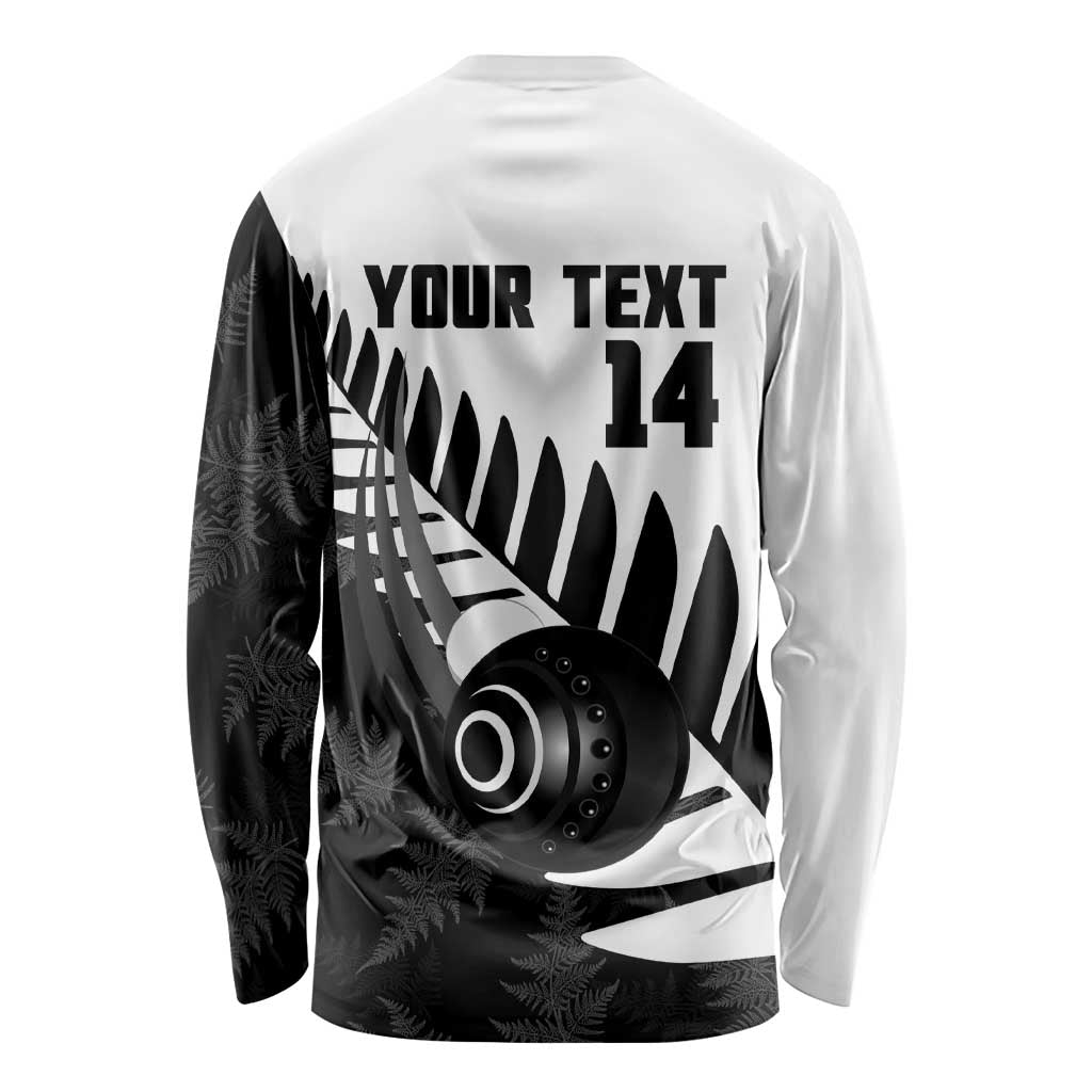 New Zealand Lawn Bowls Custom Long Sleeve Shirt Aotearoa Silver Fern - Polynesian Pride