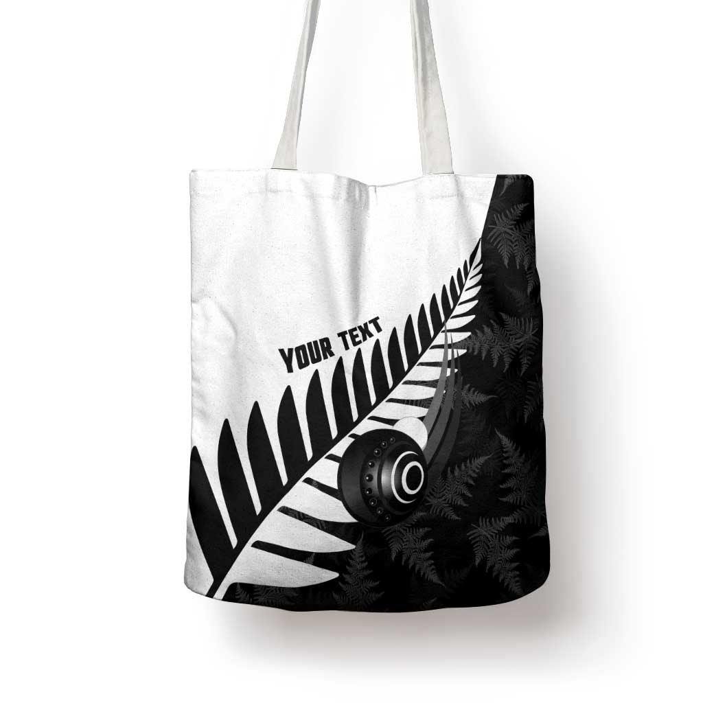 New Zealand Lawn Bowls Custom Tote Bag Aotearoa Silver Fern - Polynesian Pride