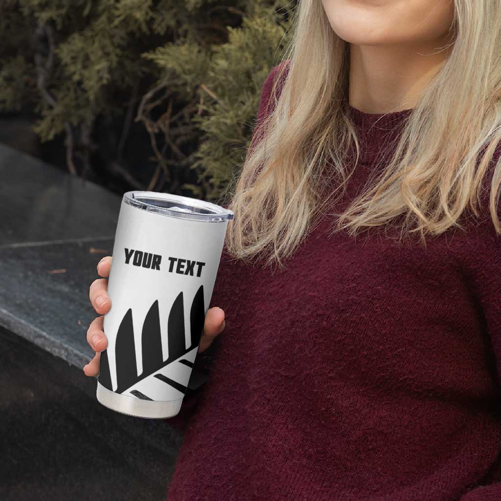 New Zealand Lawn Bowls Custom Tumbler Cup Aotearoa Silver Fern - Polynesian Pride
