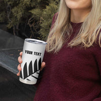 New Zealand Lawn Bowls Custom Tumbler Cup Aotearoa Silver Fern - Polynesian Pride
