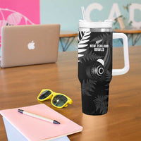 New Zealand Lawn Bowls Custom Tumbler With Handle Aotearoa Silver Fern - Polynesian Pride