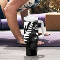 New Zealand Lawn Bowls Custom Tumbler With Handle Aotearoa Silver Fern - Polynesian Pride