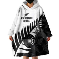 New Zealand Lawn Bowls Custom Wearable Blanket Hoodie Aotearoa Silver Fern - Polynesian Pride