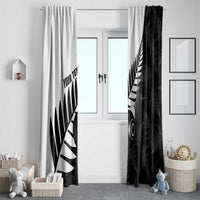New Zealand Lawn Bowls Custom Window Curtain Aotearoa Silver Fern - Polynesian Pride
