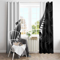 New Zealand Lawn Bowls Custom Window Curtain Aotearoa Silver Fern - Polynesian Pride