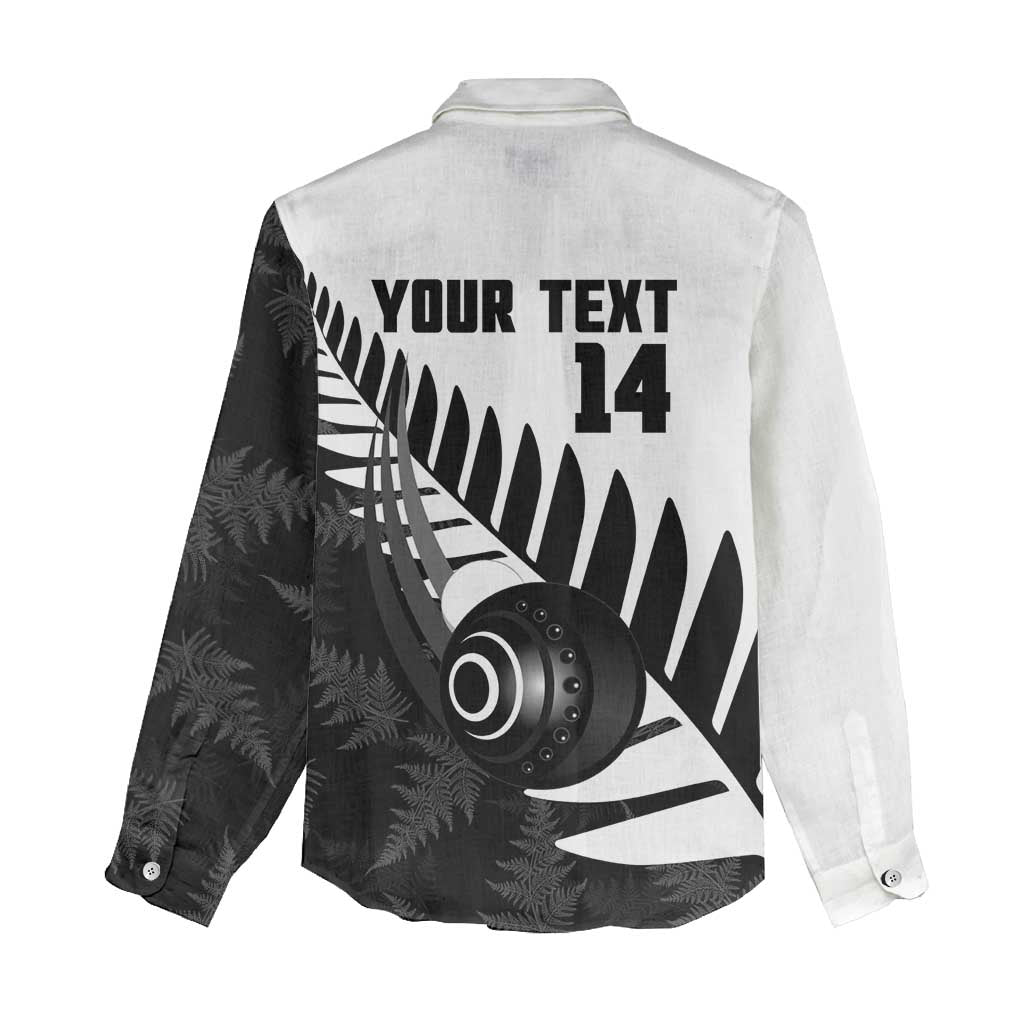New Zealand Lawn Bowls Custom Women Casual Shirt Aotearoa Silver Fern - Polynesian Pride