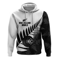 New Zealand Lawn Bowls Custom Zip Hoodie Aotearoa Silver Fern - Polynesian Pride