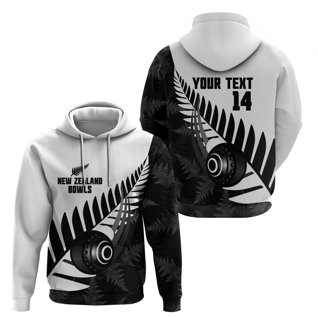 New Zealand Lawn Bowls Custom Zip Hoodie Aotearoa Silver Fern - Polynesian Pride
