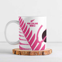 New Zealand Lawn Bowls Breast Cancer Custom Ceramic Mug Aotearoa Maori Silver Fern Pink Ribbon - Polynesian Pride