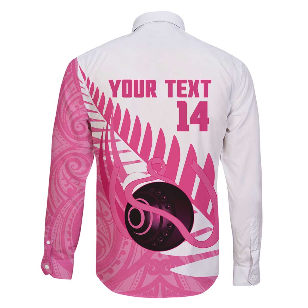 New Zealand Lawn Bowls Breast Cancer Custom Family Matching Puletasi and Hawaiian Shirt Aotearoa Maori Silver Fern Pink Ribbon - Polynesian Pride