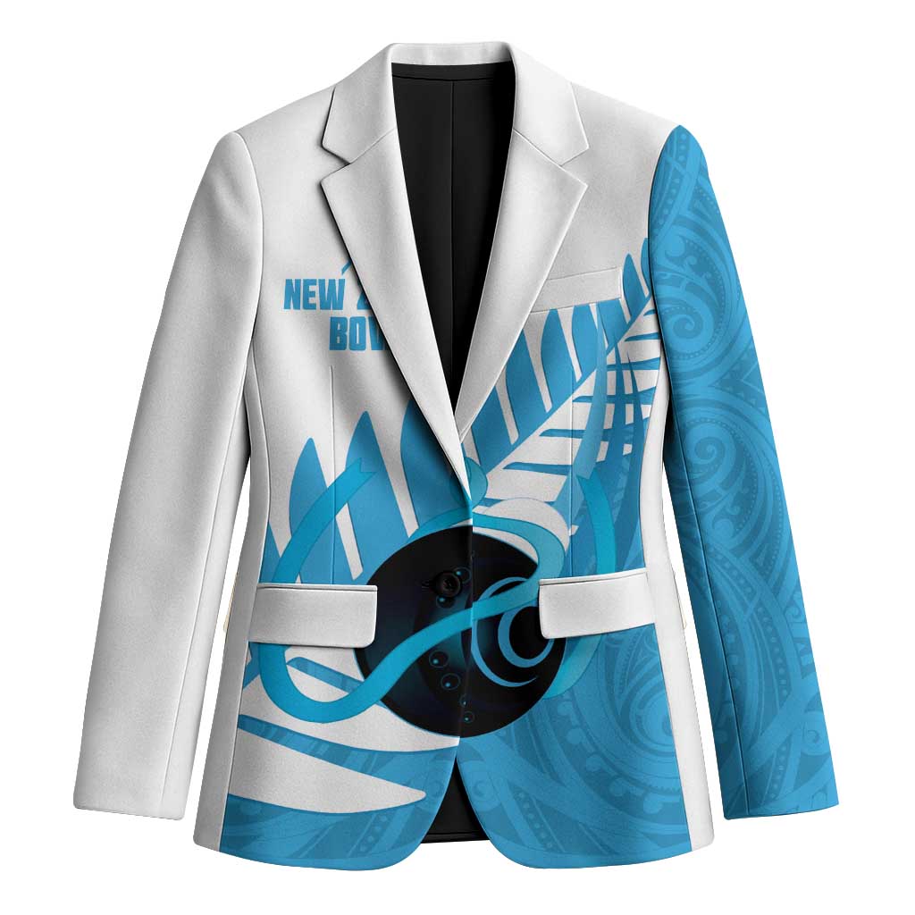New Zealand Lawn Bowls Prostate Cancer Custom Blazer Aotearoa Maori Silver Fern Blue Ribbon - Polynesian Pride