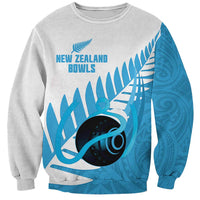 New Zealand Lawn Bowls Prostate Cancer Custom Sweatshirt Aotearoa Maori Silver Fern Blue Ribbon - Polynesian Pride