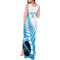 New Zealand Lawn Bowls Prostate Cancer Custom Tank Maxi Dress Aotearoa Maori Silver Fern Blue Ribbon - Polynesian Pride