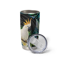 Sulphur-crested Cockatoo New Zealand Tumbler Cup Paua Shell Aotearoa Maori Tropical Flowers - Polynesian Pride