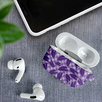 Purple Hawaii Kalo Palaka Motifs AirPods Case Hawaiian Taro Leaves Elegant Vibes - Polynesian Pride