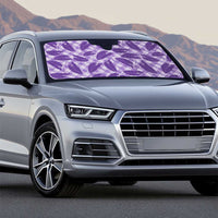 Purple Hawaii Kalo Palaka Motifs Auto Sun Shade Hawaiian Taro Leaves Elegant Vibes - Polynesian Pride