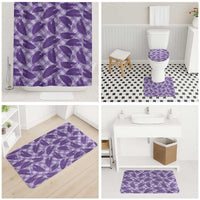 Purple Hawaii Kalo Palaka Motifs Bathroom Set Hawaiian Taro Leaves Elegant Vibes - Polynesian Pride