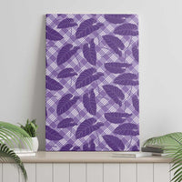 Purple Hawaii Kalo Palaka Motifs Canvas Wall Art Hawaiian Taro Leaves Elegant Vibes - Polynesian Pride