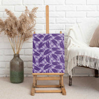 Purple Hawaii Kalo Palaka Motifs Canvas Wall Art Hawaiian Taro Leaves Elegant Vibes - Polynesian Pride