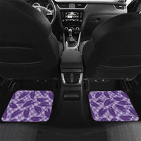 Purple Hawaii Kalo Palaka Motifs Car Mats Hawaiian Taro Leaves Elegant Vibes - Polynesian Pride
