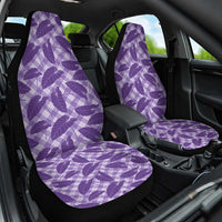 Purple Hawaii Kalo Palaka Motifs Car Seat Cover Hawaiian Taro Leaves Elegant Vibes - Polynesian Pride