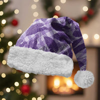 Purple Hawaii Kalo Palaka Motifs Christmas Santa Hat Hawaiian Taro Leaves Elegant Vibes - Polynesian Pride