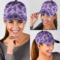 Purple Hawaii Kalo Palaka Motifs Classic Cap Hawaiian Taro Leaves Elegant Vibes LT14 - Polynesian Pride