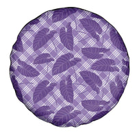 Purple Hawaii Kalo Palaka Motifs Spare Tire Cover Hawaiian Taro Leaves Elegant Vibes - Polynesian Pride