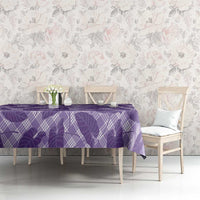 Purple Hawaii Kalo Palaka Motifs Tablecloth Hawaiian Taro Leaves Elegant Vibes - Polynesian Pride