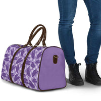 Purple Hawaii Kalo Palaka Motifs Travel Bag Hawaiian Taro Leaves Elegant Vibes - Polynesian Pride