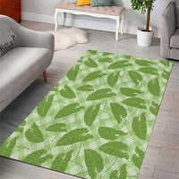Green Hawaii Kalo Palaka Motifs Area Rug Hawaiian Taro Leaves Elegant Vibes - Polynesian Pride