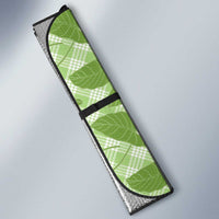 Green Hawaii Kalo Palaka Motifs Auto Sun Shade Hawaiian Taro Leaves Elegant Vibes - Polynesian Pride