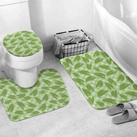 Green Hawaii Kalo Palaka Motifs Bathroom Set Hawaiian Taro Leaves Elegant Vibes - Polynesian Pride