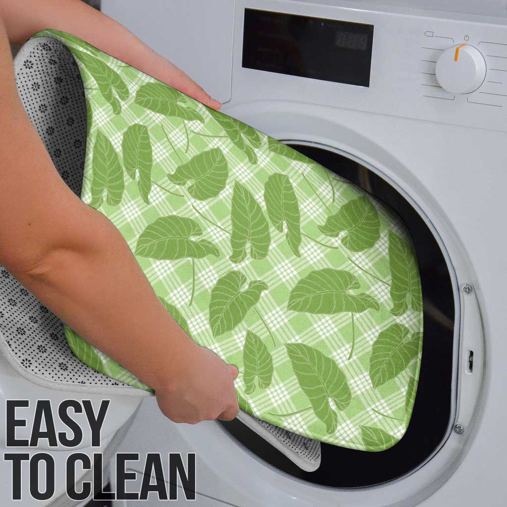 Green Hawaii Kalo Palaka Motifs Bathroom Set Hawaiian Taro Leaves Elegant Vibes - Polynesian Pride