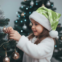 Green Hawaii Kalo Palaka Motifs Christmas Santa Hat Hawaiian Taro Leaves Elegant Vibes - Polynesian Pride