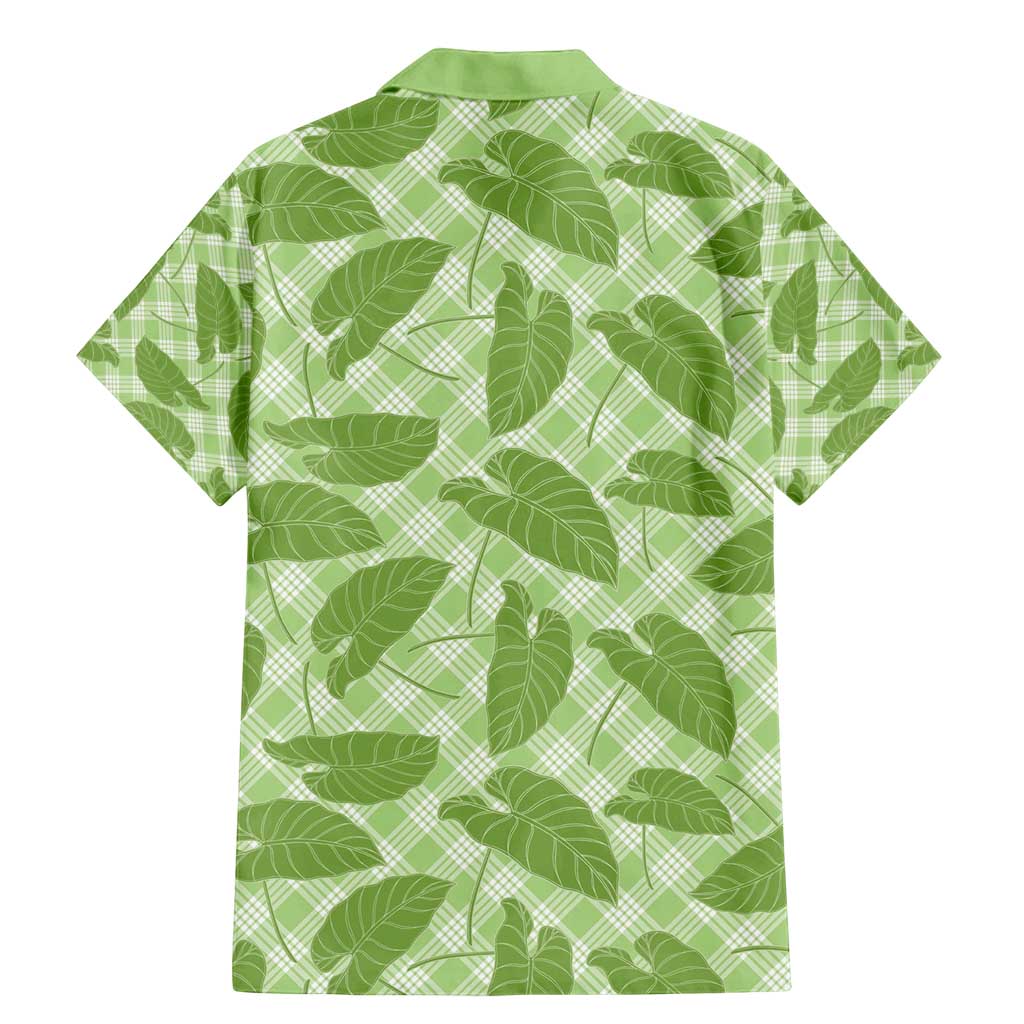 Green Hawaii Kalo Palaka Motifs Family Matching Mermaid Dress and Hawaiian Shirt Hawaiian Taro Leaves Elegant Vibes - Polynesian Pride